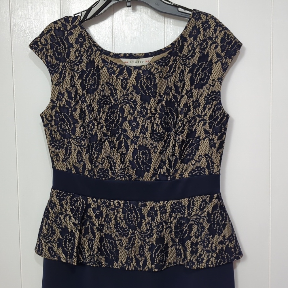 NWOT AA Studio Lace Peplum Dress - Picture 2 of 7